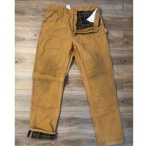 Carhartt 1000071 211 Men’s Flannel Lined Double Knee Brown Carpenter Pants 36X36